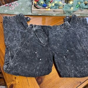 Stylish Black Acid Wash Pants